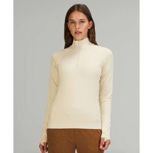 Lululemon Engineered Warmth Merino Wool-Blend Half Zip Textured Pullover Size 10